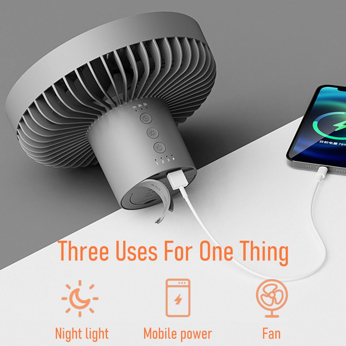 Small Fan with 10000mA Battery & LED Light