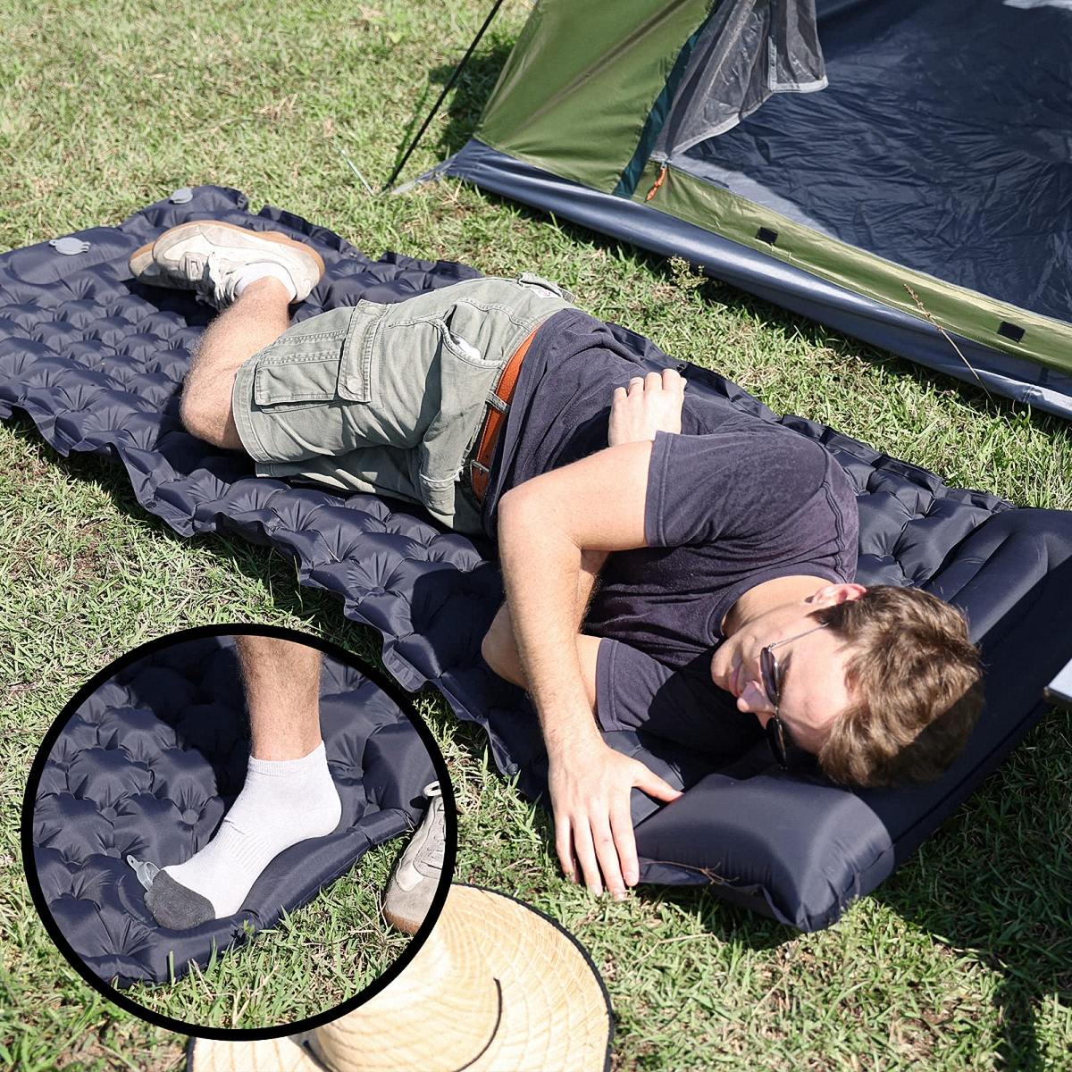 Portable Camping Foot Step Inflatable Sleeping Pad