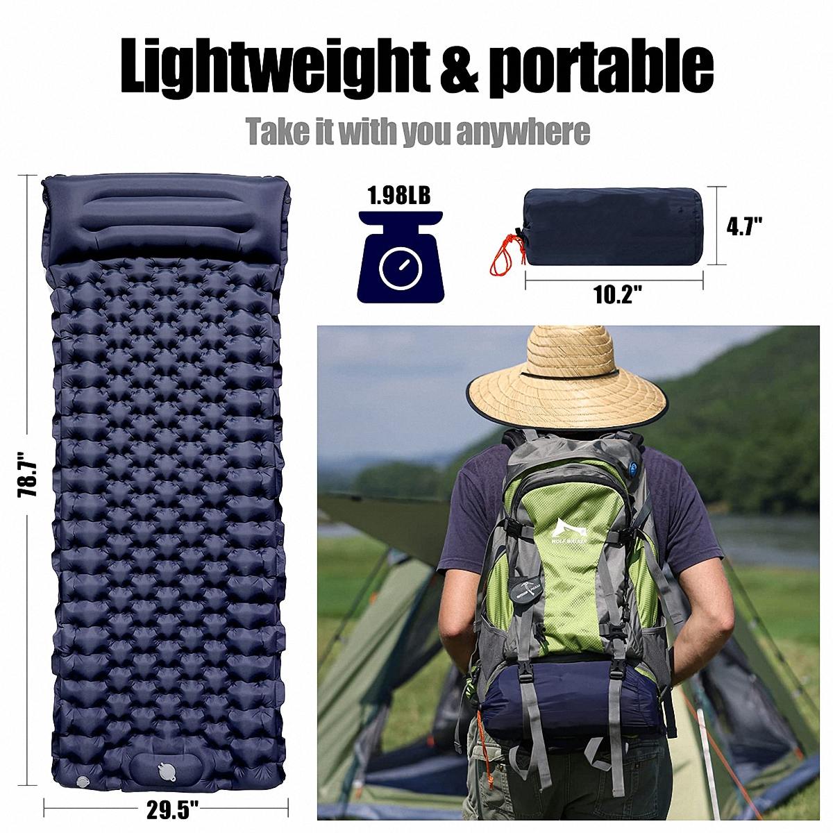 Portable Camping Foot Step Inflatable Sleeping Pad