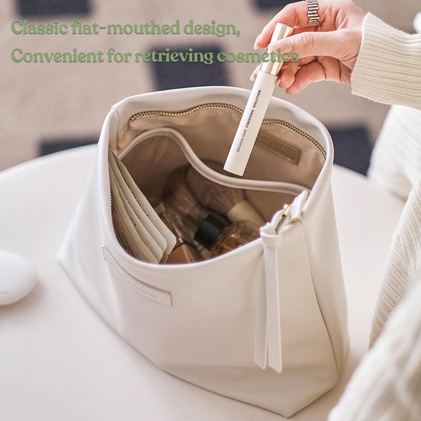 Stylish Waterproof Cosmetic Organizer Bag: Spacious Storage Solution for Women and Girls