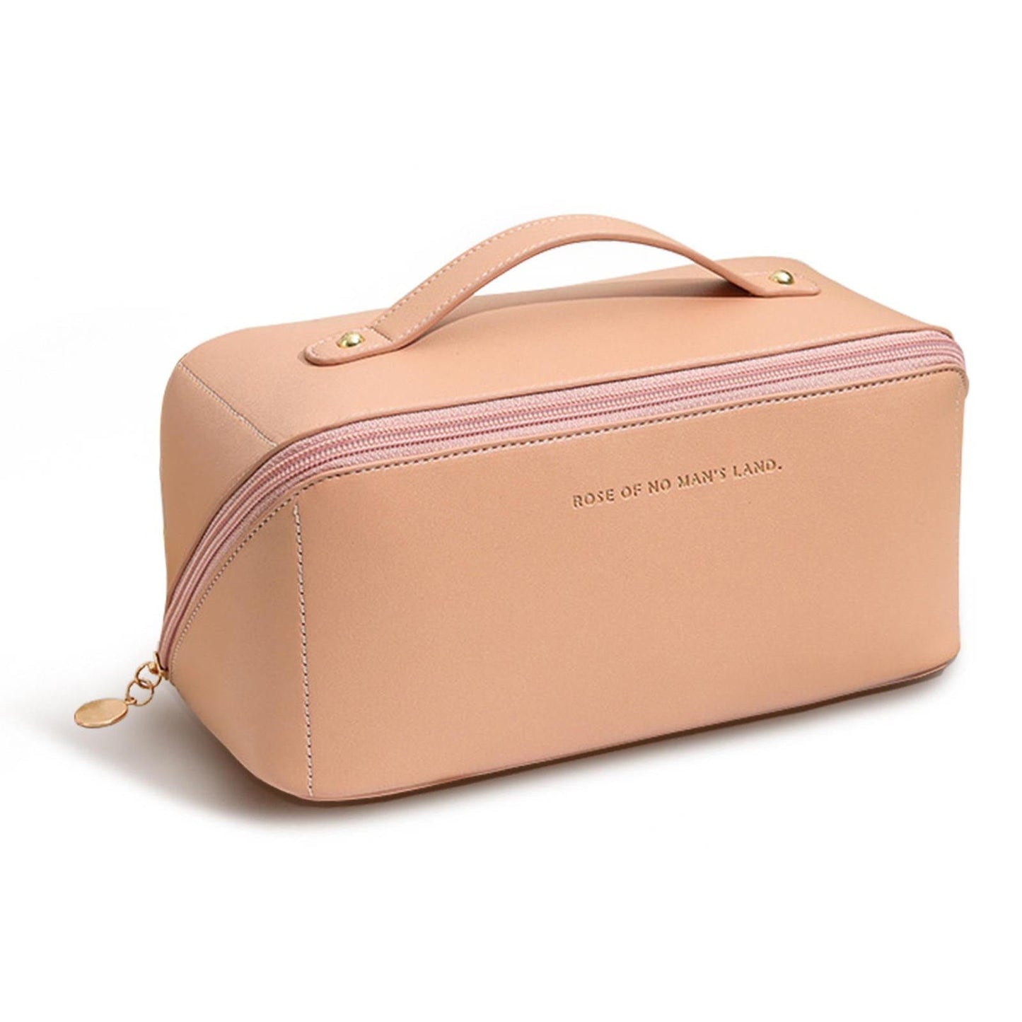 Portable Makeup Bag Opens Flat, Large-Capacity Travel Cosmetic Bag