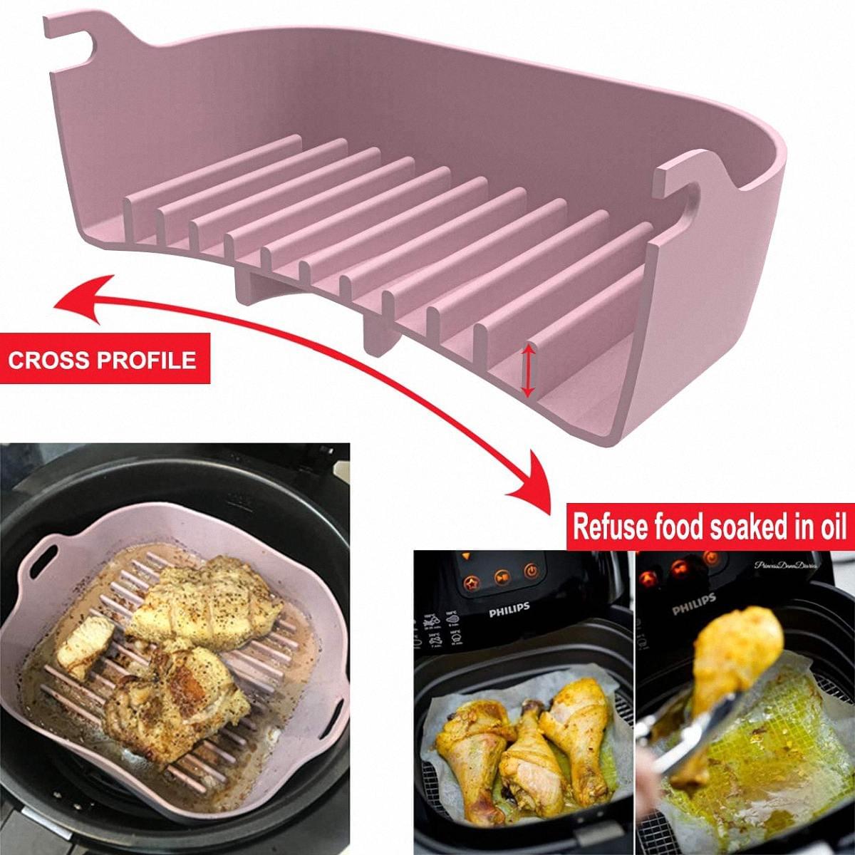 Square Air Fryer Silicone Liner, 5.3-8.5QT