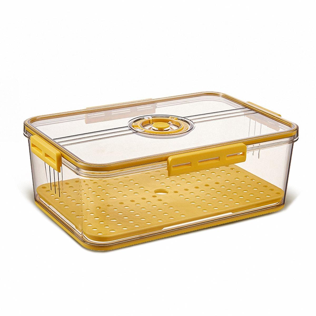 Timed Fridge Organizer With Lid For Fruit, Meat, Vegetables