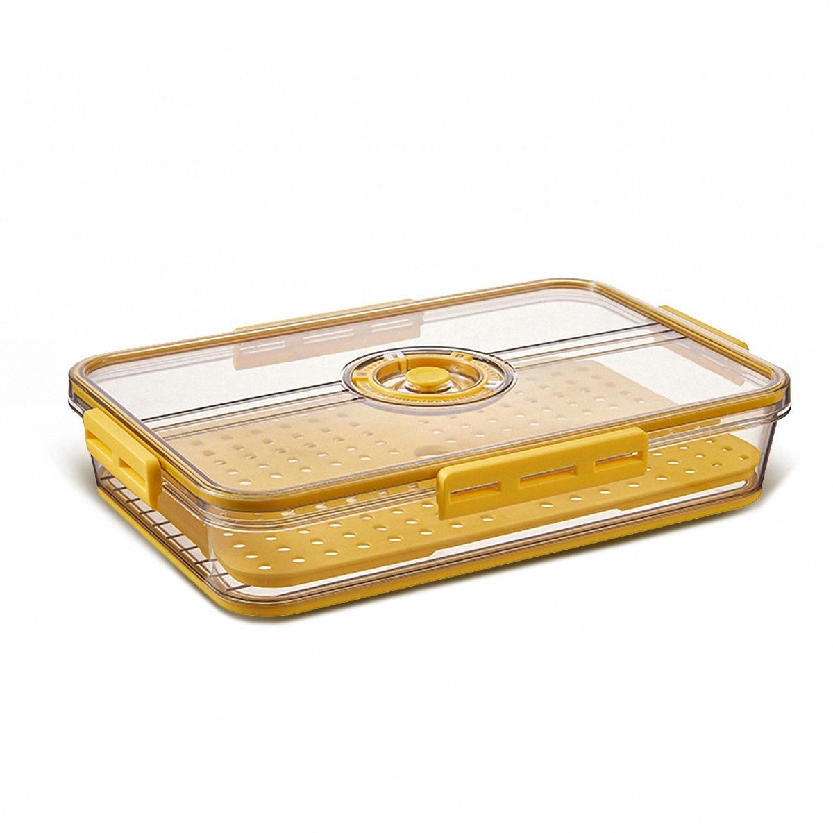 Timed Fridge Organizer With Lid For Fruit, Meat, Vegetables