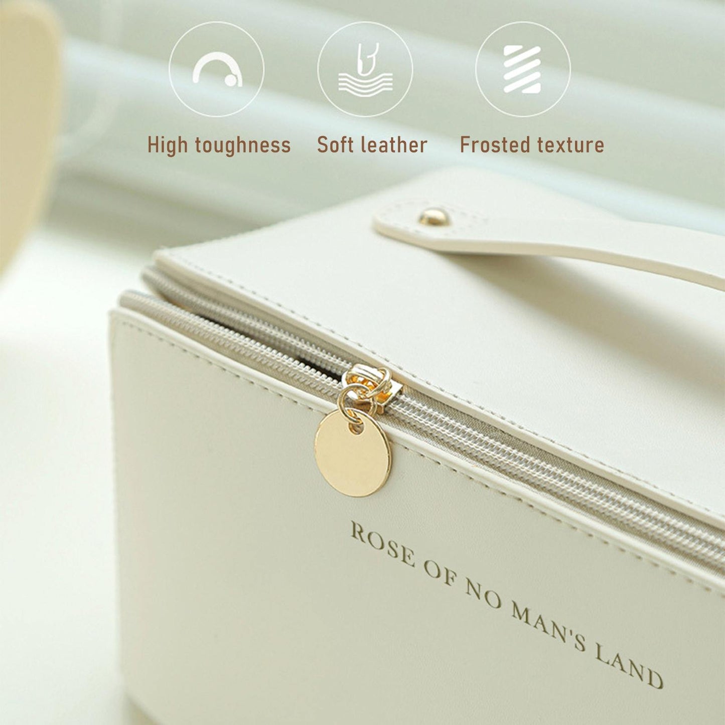 Portable Makeup Bag Opens Flat, Large-Capacity Travel Cosmetic Bag