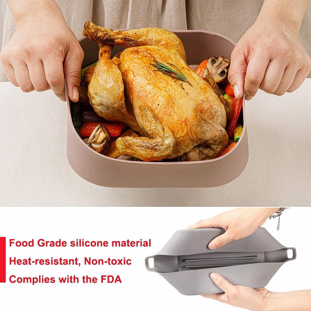 Square Air Fryer Silicone Liner, 5.3-8.5QT