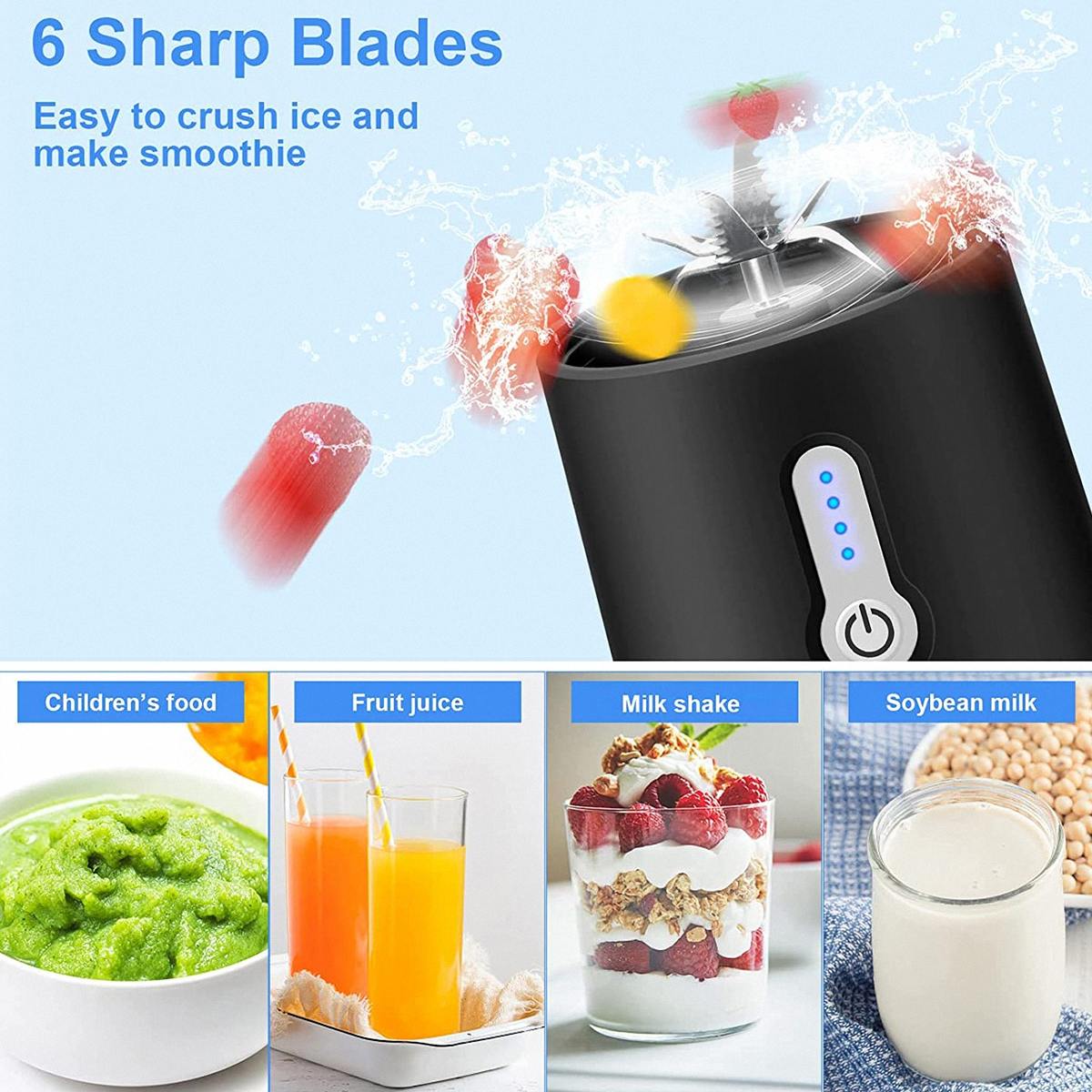 Portable Blender USB Rechargeable 4000mAh