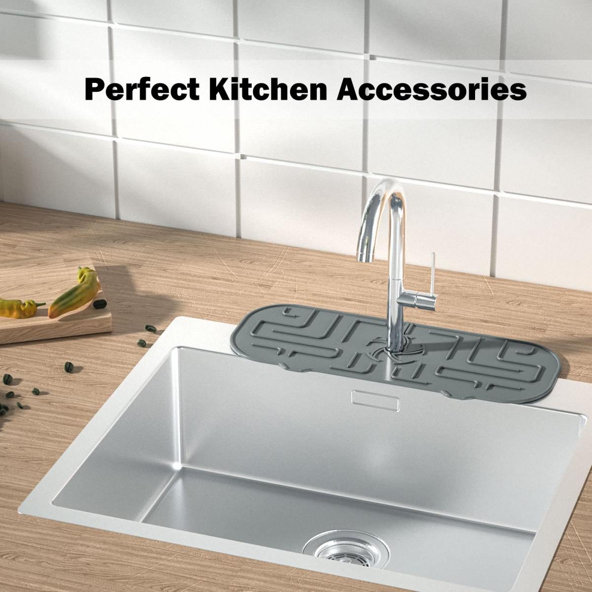 Silicone Faucet Sink Splash Resistant Tray Drying Pad