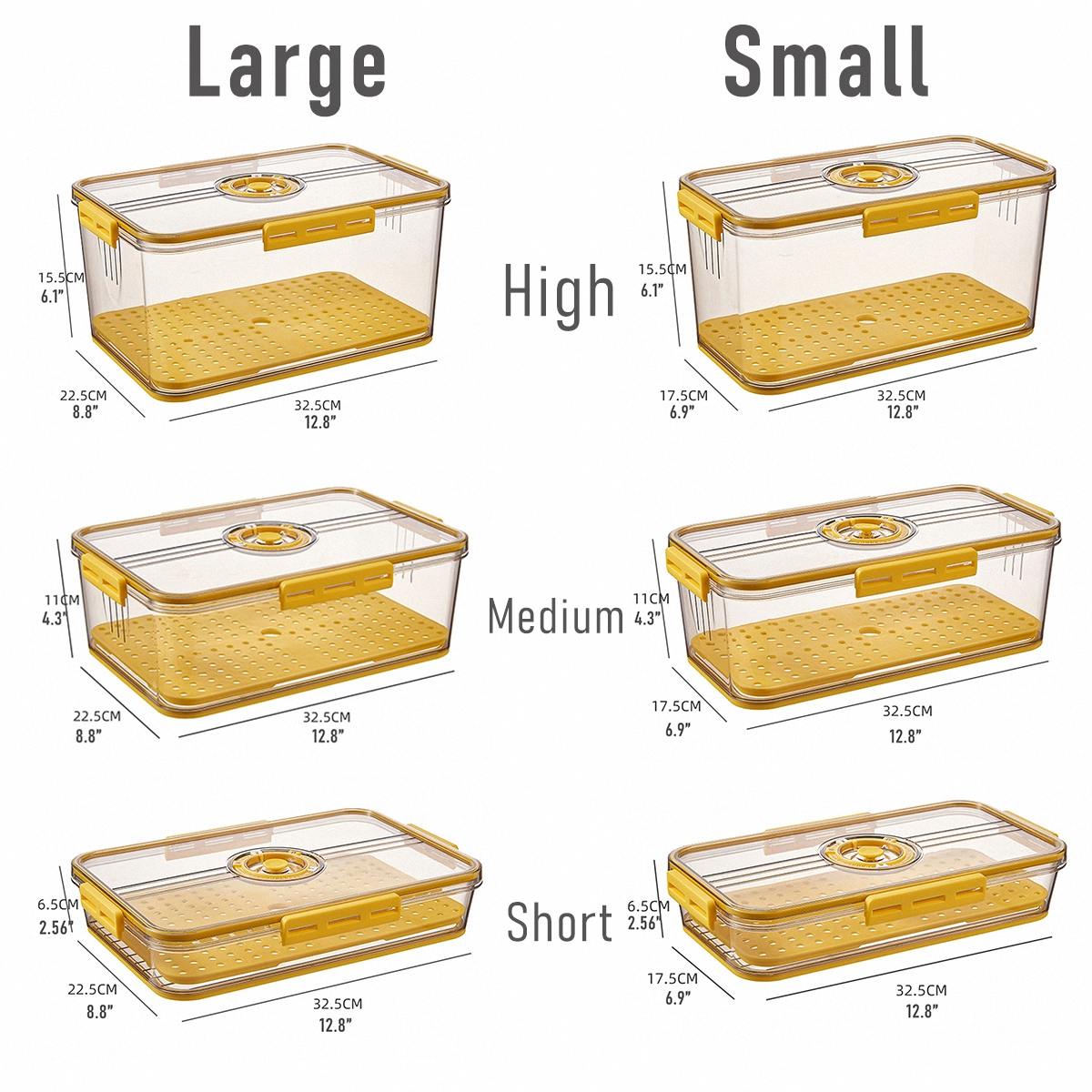 Timed Fridge Organizer With Lid For Fruit, Meat, Vegetables