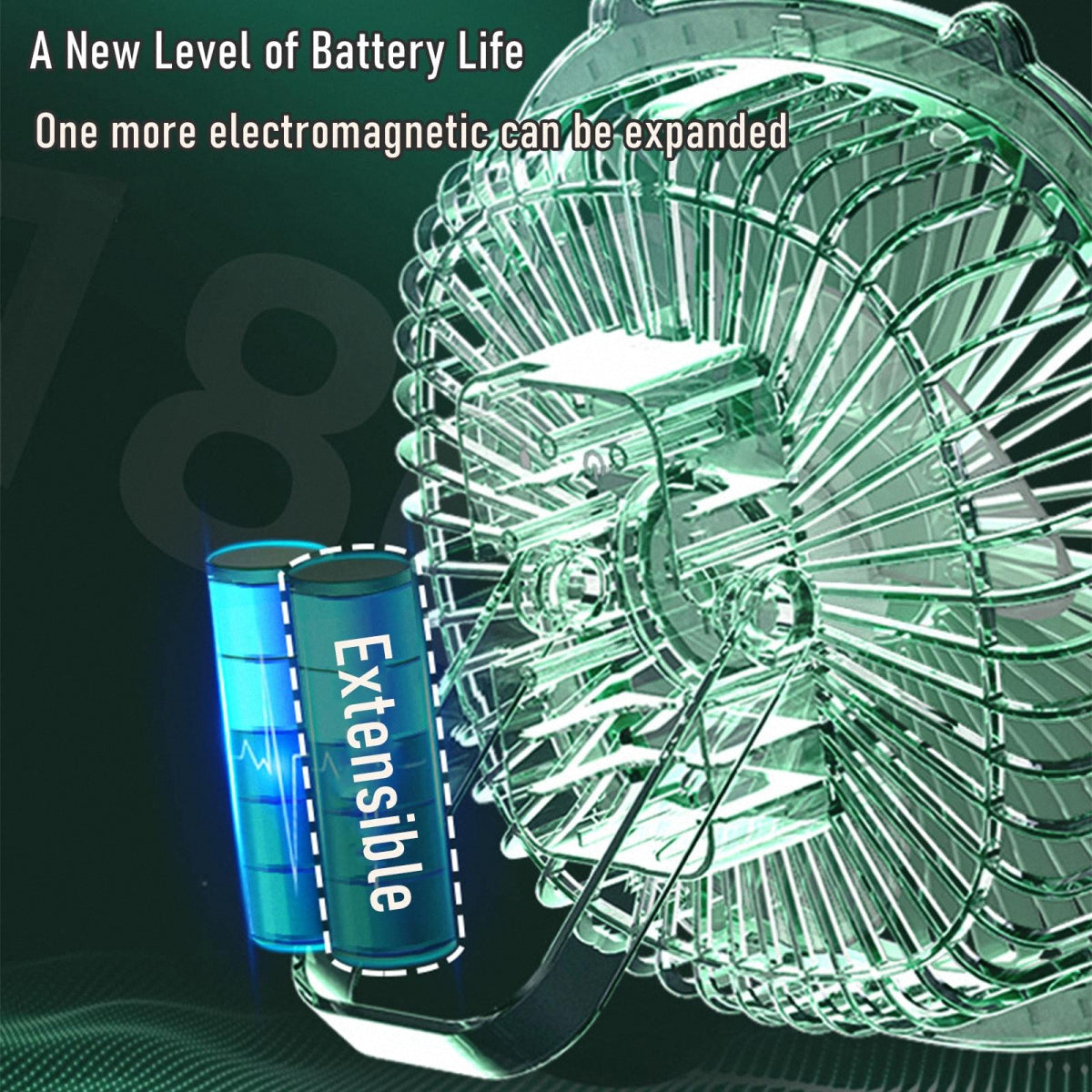 Portable Desk Fan, Ceiling Fan with LED Lights