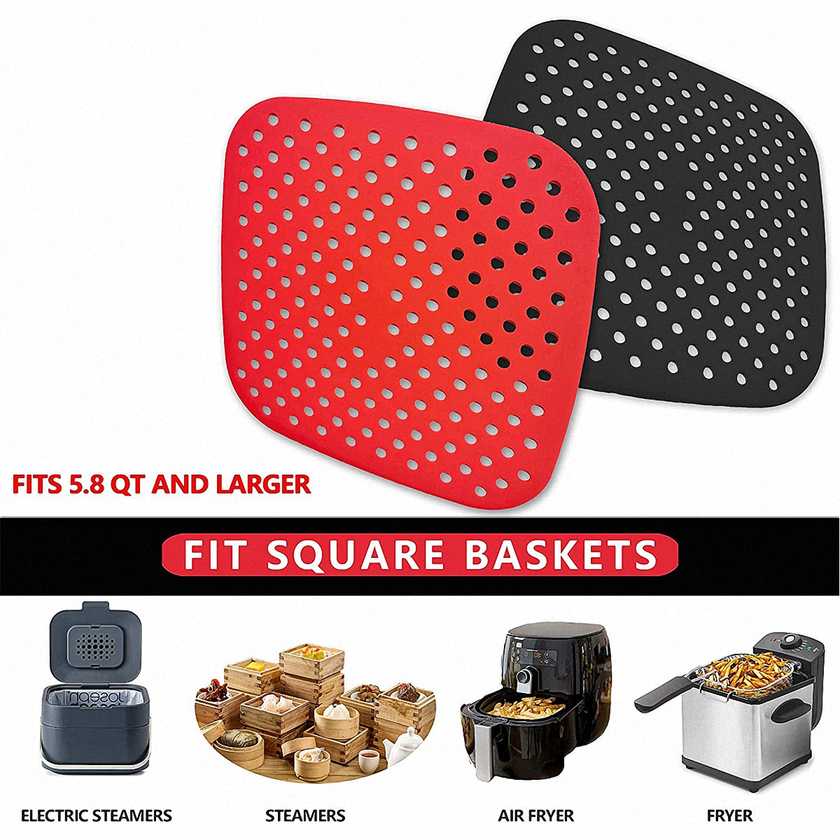 Silicone Air Fryer Mat, 7.5-9 Inches