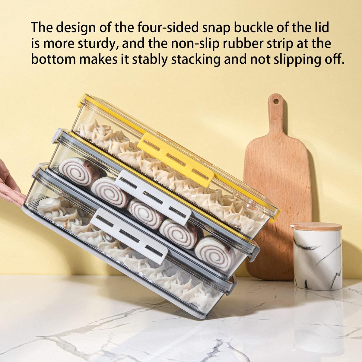 Timed Fridge Organizer With Lid For Fruit, Meat, Vegetables