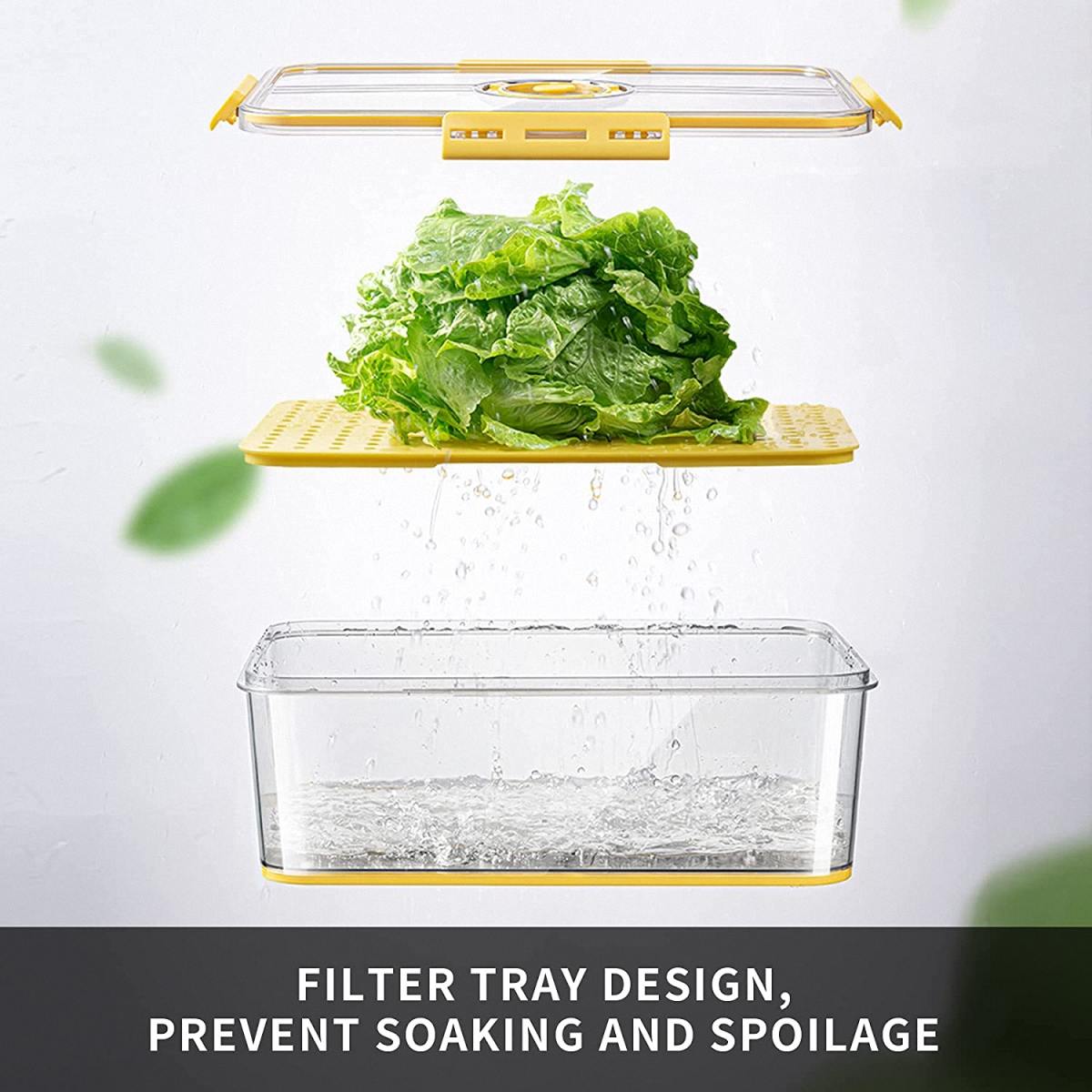 Timed Fridge Organizer With Lid For Fruit, Meat, Vegetables