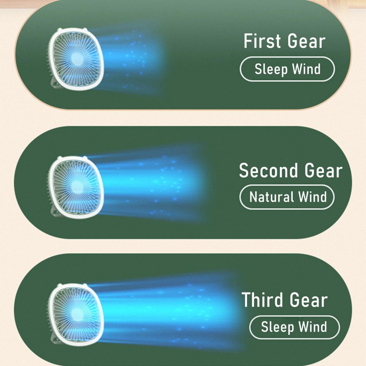 Portable Desk Fan, Ceiling Fan with LED Lights