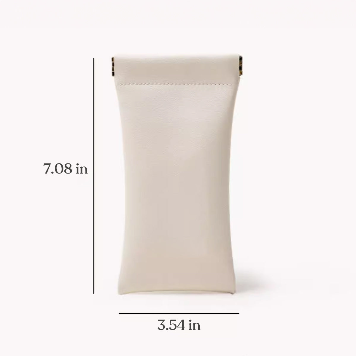 Portable Small Makeup Bag No Zipper Self-Closing, Leather Sunglasses Bag