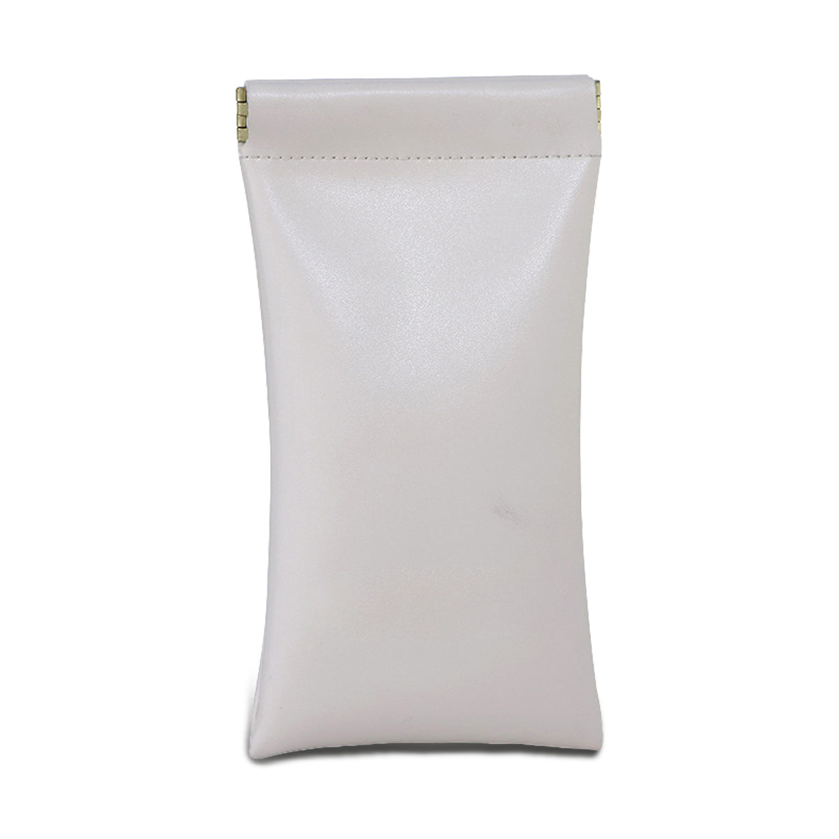 Portable Small Makeup Bag No Zipper Self-Closing, Leather Sunglasses Bag
