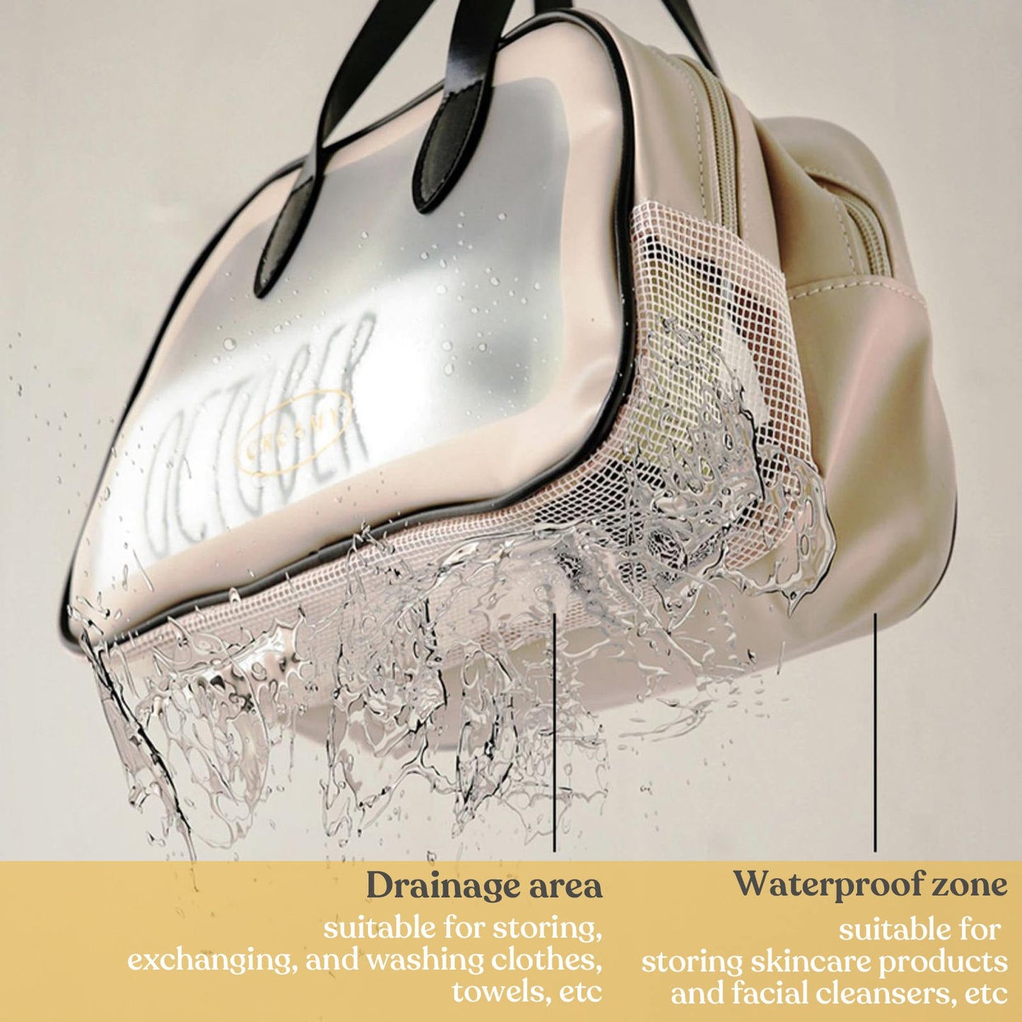 Translucent Waterproof Toiletries Bag: Organize with Wet Dry Separation