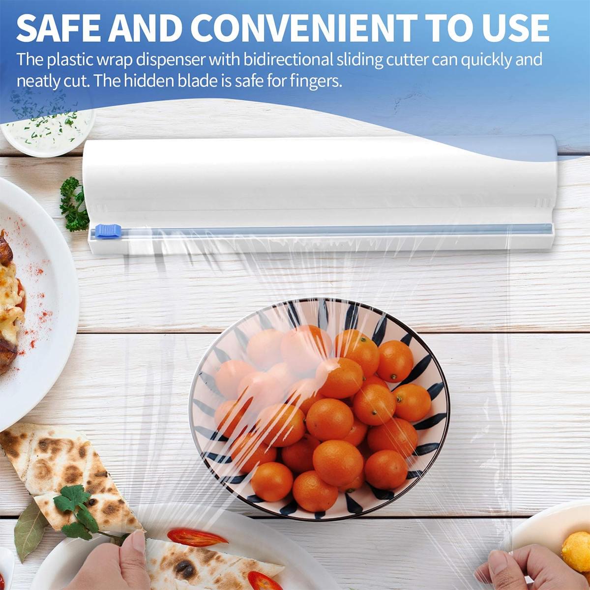 Food Wrap Dispenser with Cutter for Effortless Elegance