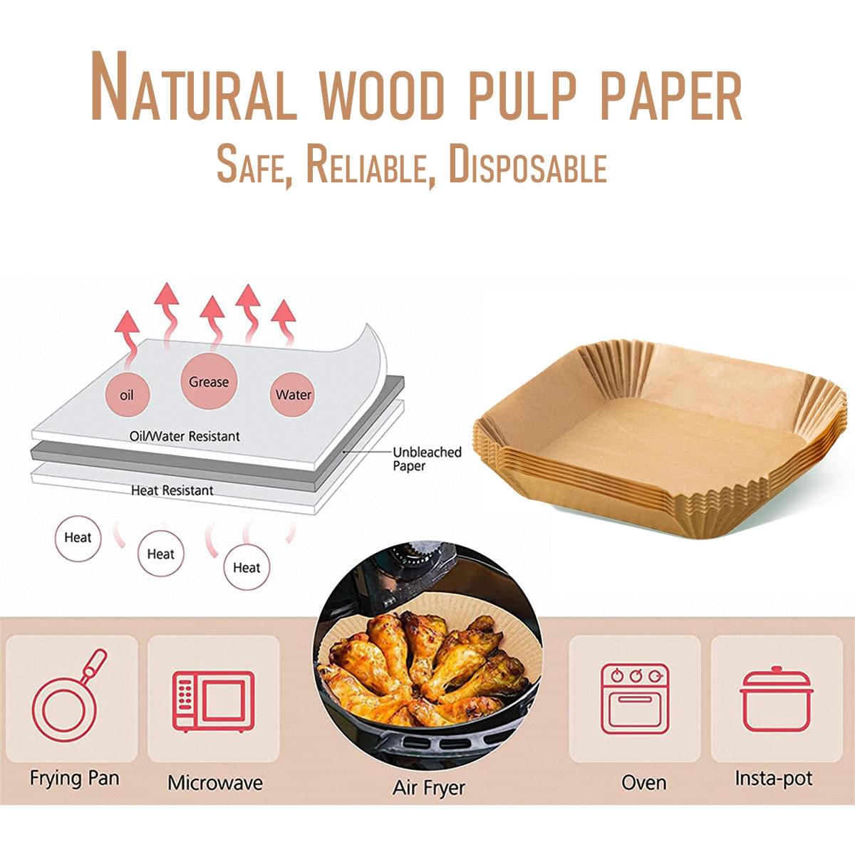 6.7 - 7.9 inches Air Fryer Disposable Paper Liners, Square