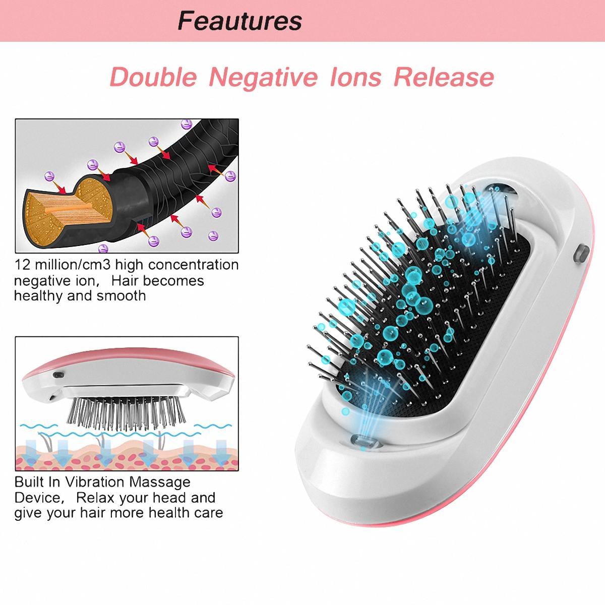 Electric Massage Brush Comb Infused with Negative Ion Enchantment, Anti-Static