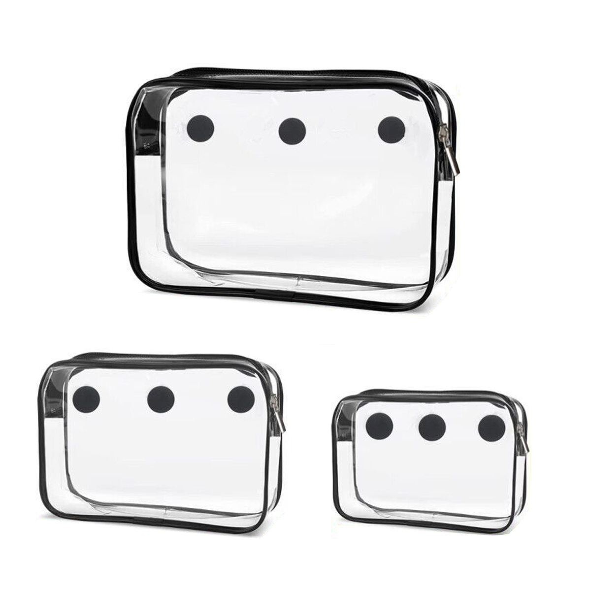 Clear Zipper Accessories Bag for BOGG Beach Tote Bag (3 Pack)