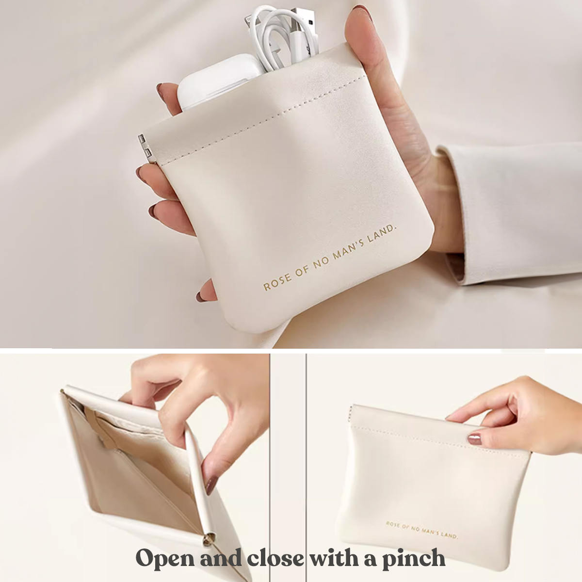 Pocket Cosmetic Bag - Waterproof AirPods Charging Cord Storage Bag